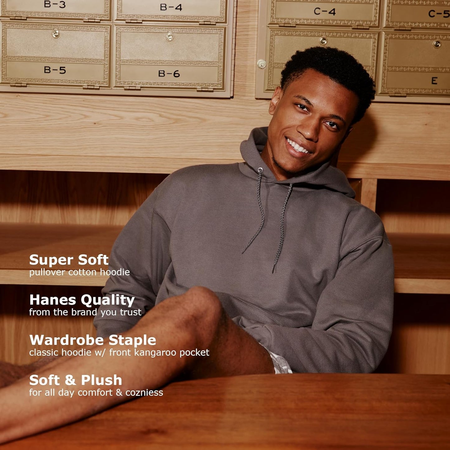 Hanes Men's EcoSmart Hoodie, Midweight Fleece, Pullover Hooded Sweatsh