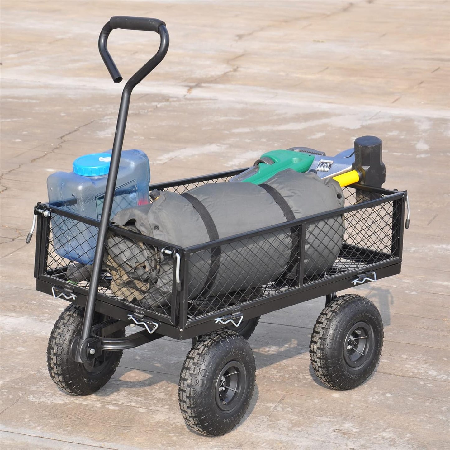 Garden Cart Outdoor Utility Wagon with Solid Wheels Beach Wagon,All Te