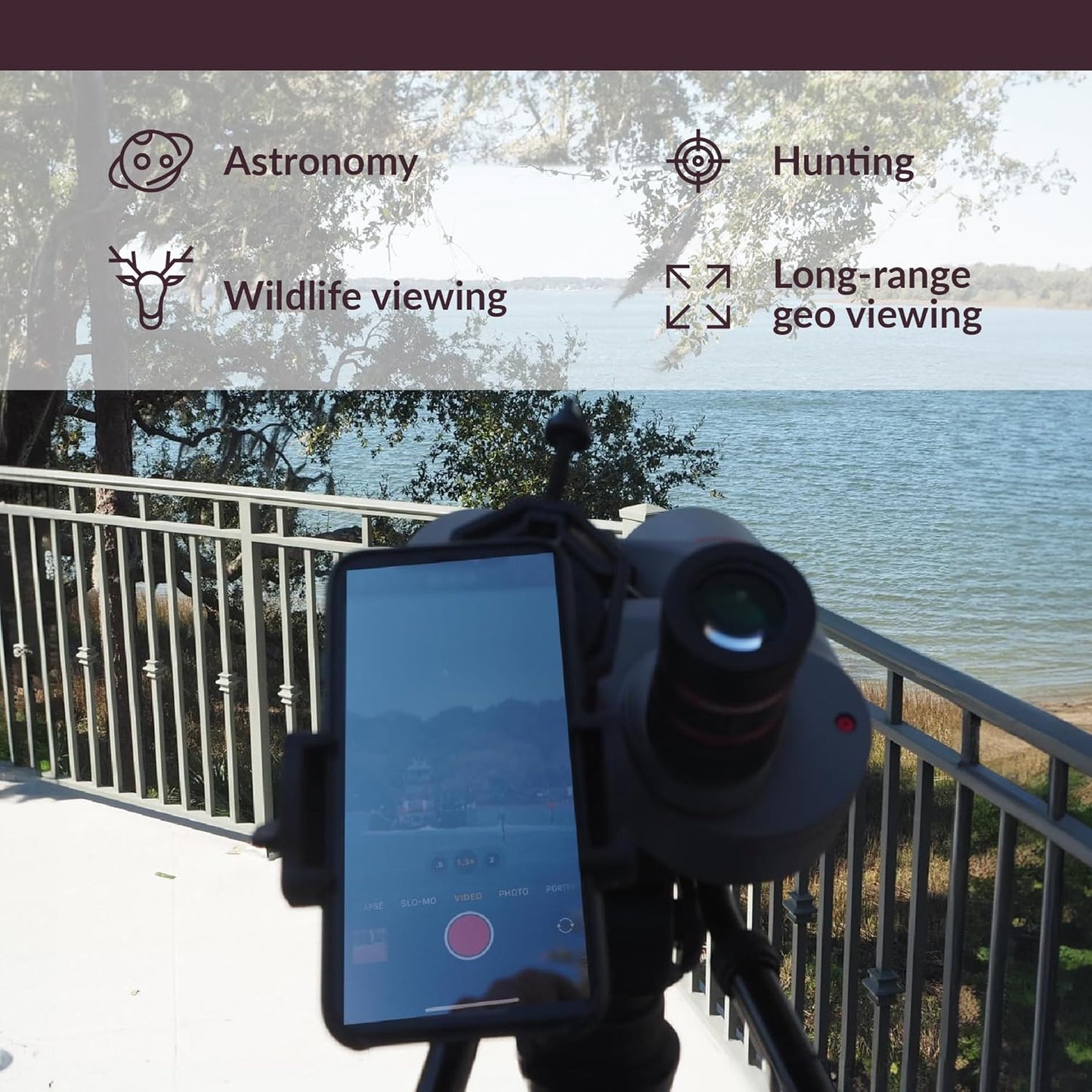 Oberwerk Universal Smartphone DigiScoping Adapter - Binocular, Telescope, Spotting Scope, & Monocular Phone Mount | Capture Photos & Video Through Your Optics | Attaches to Most Eyepieces & Phones