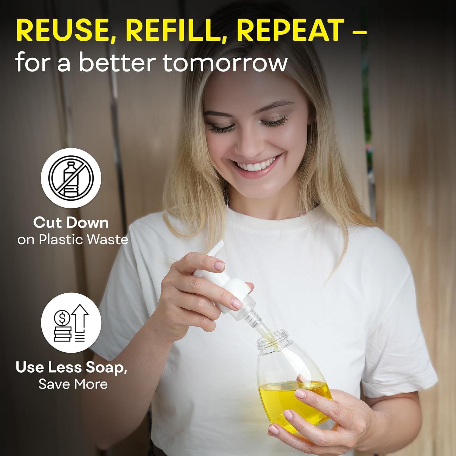 BRIGHTFROM Foaming Soap Dispenser Pump Bottles, BPA Free Empty Refilla