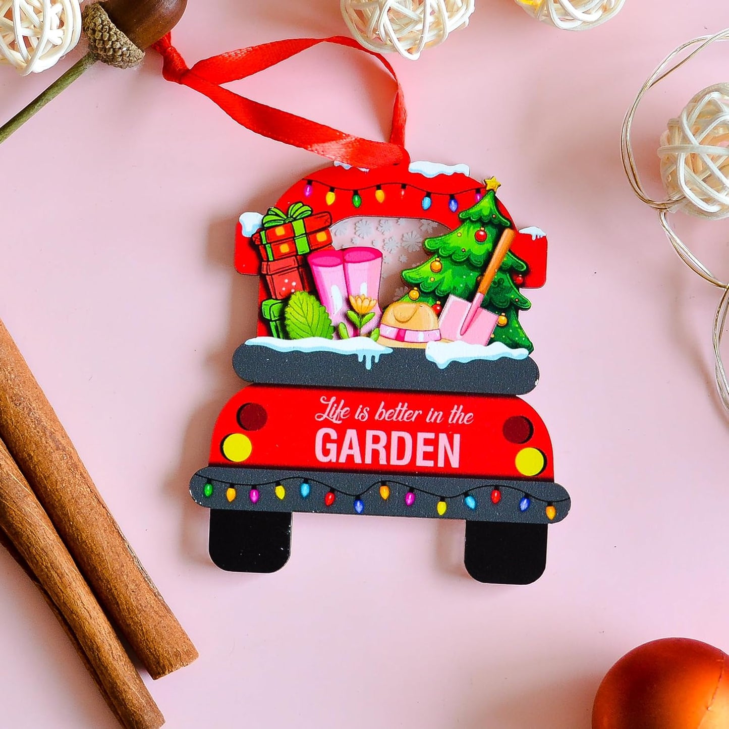 Gardening Christmas Ornament, Plant Garden Tools Christmas Ornament, Season's Gardenings, for Flower Gardeners, Plant Lovers Hanging Tree Decor