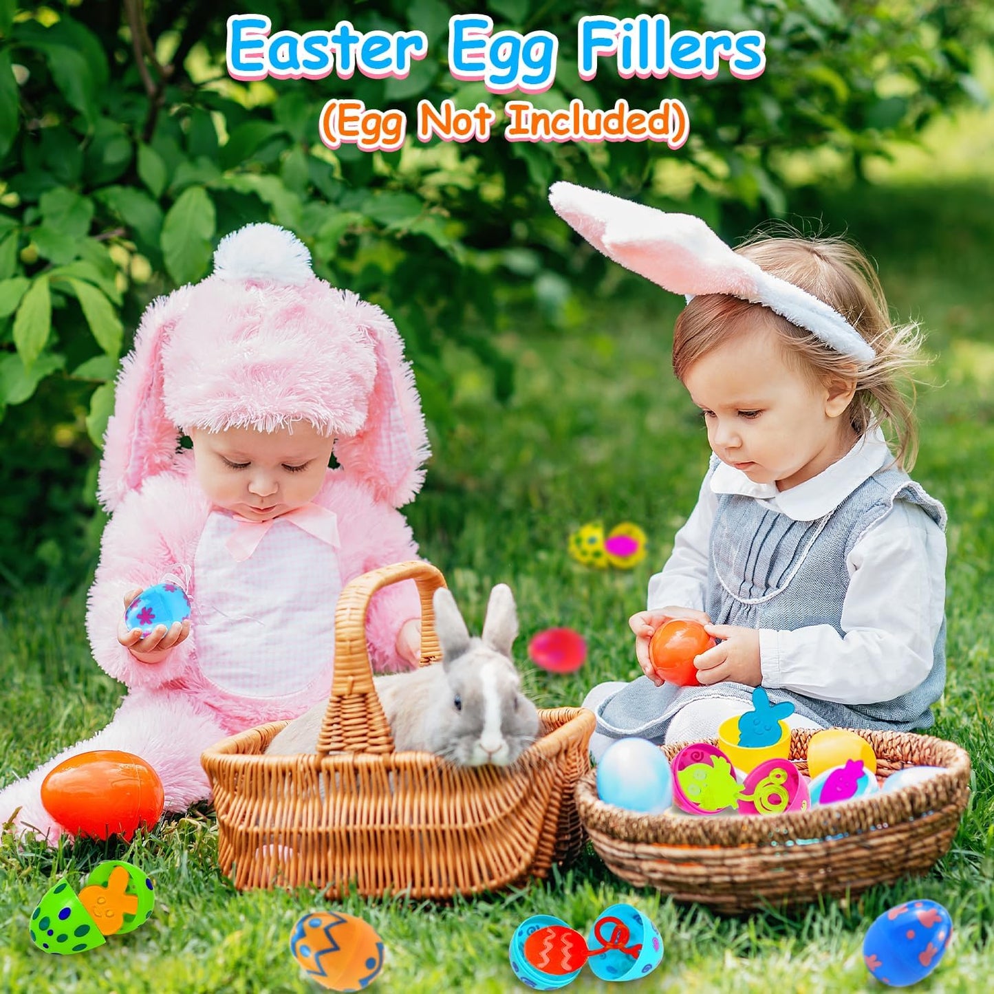 Non Candy Easter Egg Fillers for Kids 28 Pack, Easter Sticky Hands Toys Gifts Basket Pinata Stuffers for Toddlers, Mini Spring Party Favors Egg Hunt Supplies Goodie Treat Bag Prize for Boys Girls