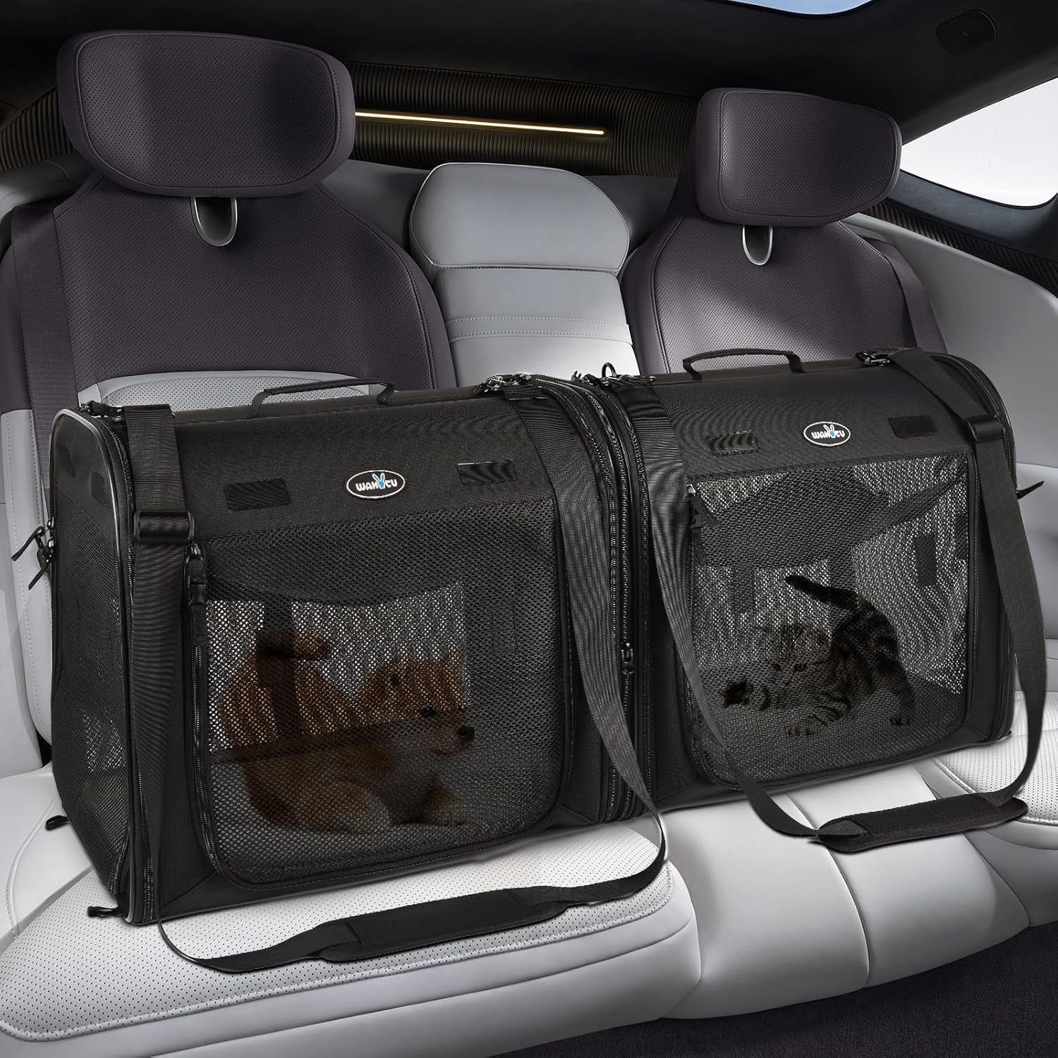 Portable 2-in-1 Pet Carrier for Medium Dogs Large Cat Carrier for 2 Ca