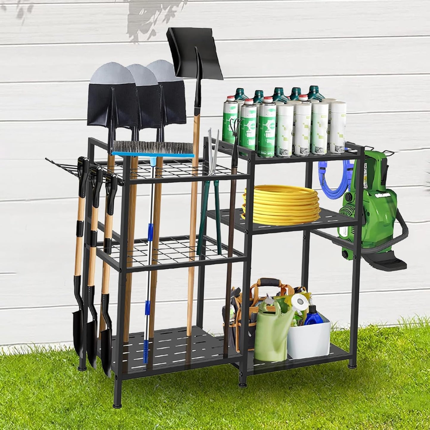 Garden Tool Organizer, 33.8×11.8×32inch Heavy-Duty Steel Garden Tool R