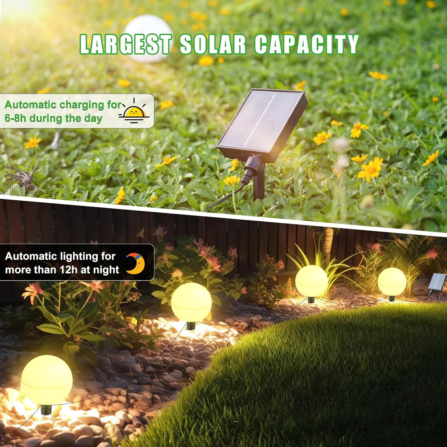 Solar Lights Outdoor Waterproof Decorations, 5 Pack Solar Globe Lights