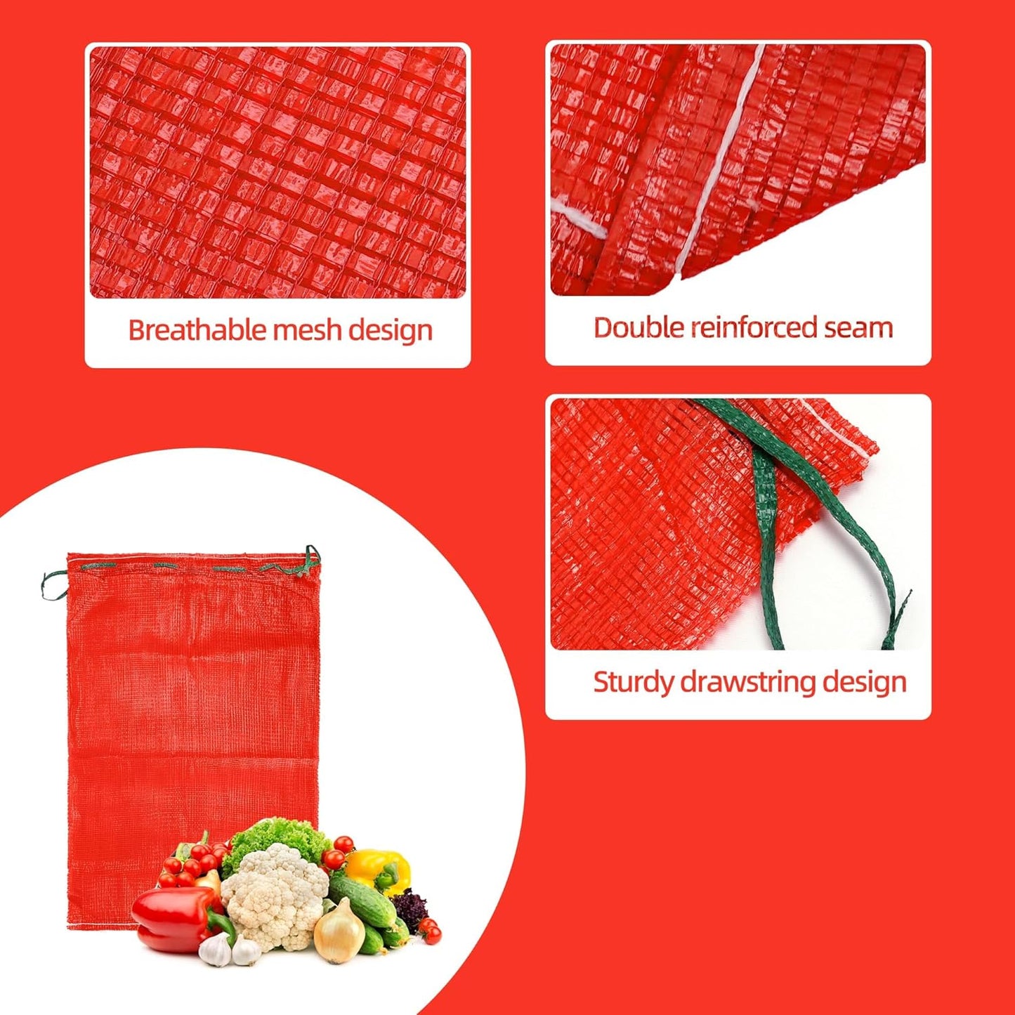 10 Pcs 24"x35" Large Onion Bag Mesh Produce Bags, 60+ Lbs Reusable Bre