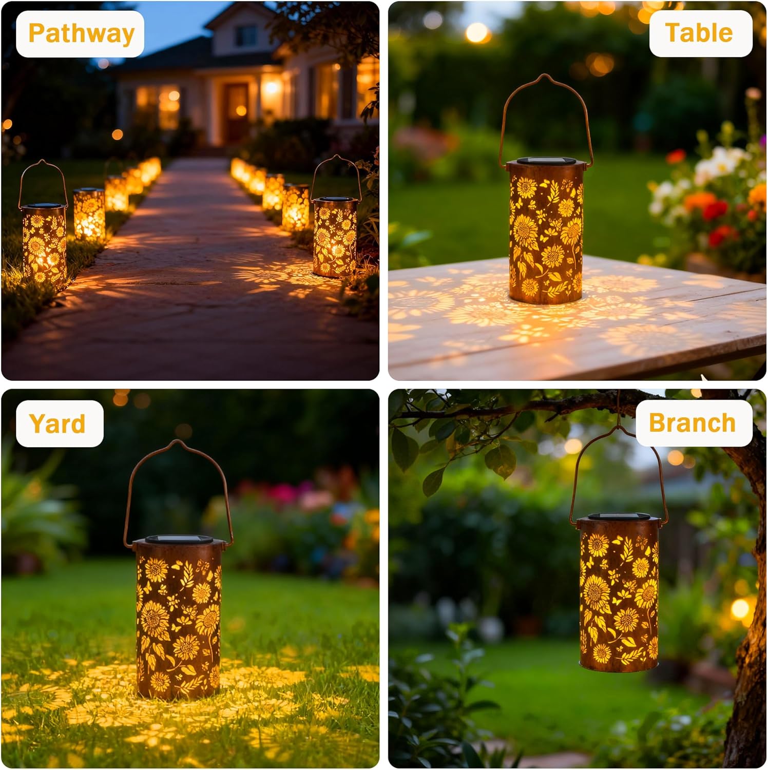 Birthday Gifts for Women Mom Grandma, Sunflower Solar Lanterns Outdoor