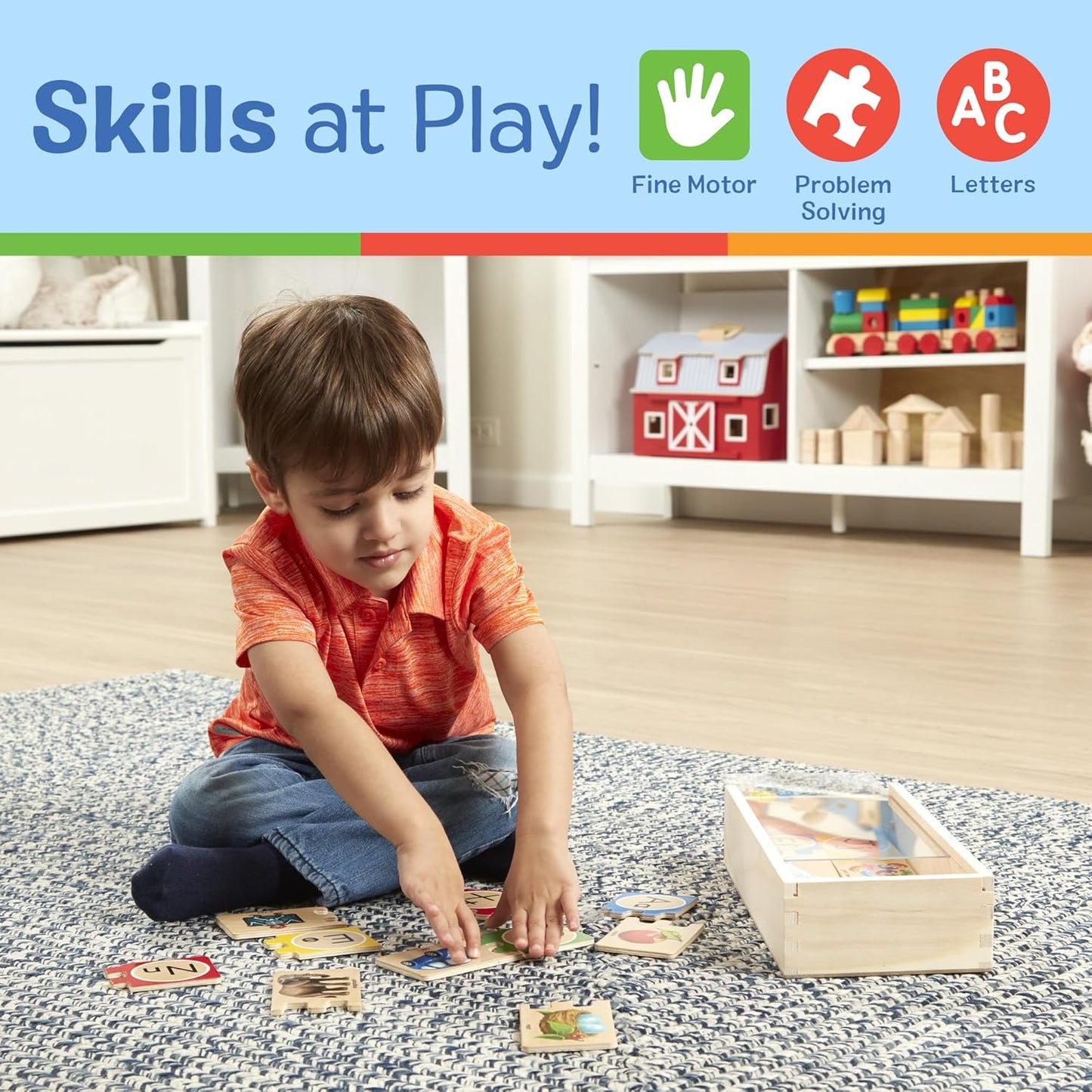 Melissa & Doug Self-Correcting Alphabet Puzzle (52 pcs) with Toy Stora