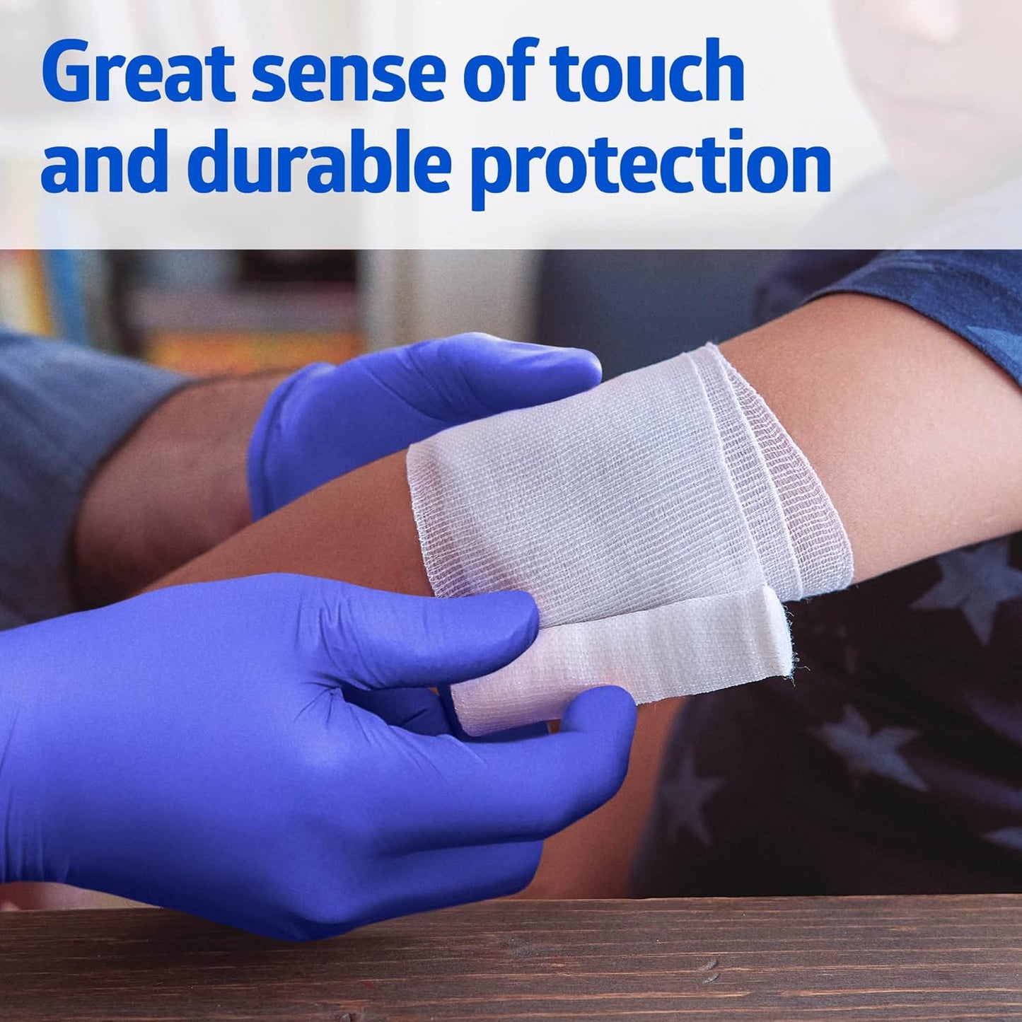 Medline FitGuard Touch Nitrile Exam Gloves, 100 Count, Large, Powder Free, Disposable, Not Made with Natural Rubber Latex, for Medical Tasks, Durable for Household Chores