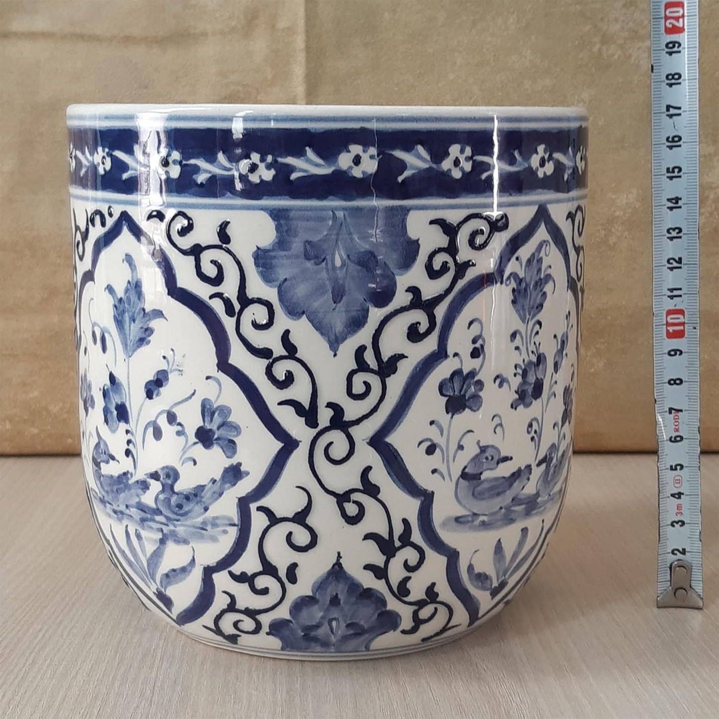 Handmade Ceramic Planter Pot, Chinoiserie Planter Pot, Bleu-Blanc Planter Pot, Blue and White Succulent Pot