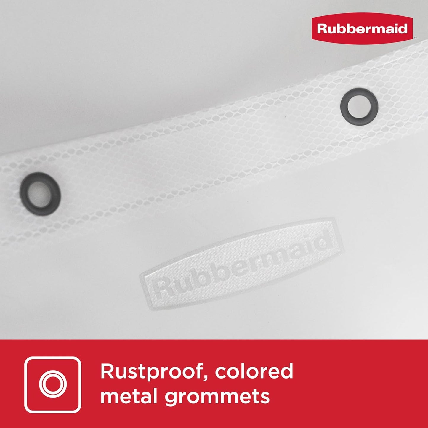 Rubbermaid Heavyweight PEVA Shower Curtain Liner, Waterproof Shower Liner with Rustproof Metal Grommets and Weighted Magnetic Hem, BPA-Free, 70 x 72 Inches, Frosty with Charcoal Grommets