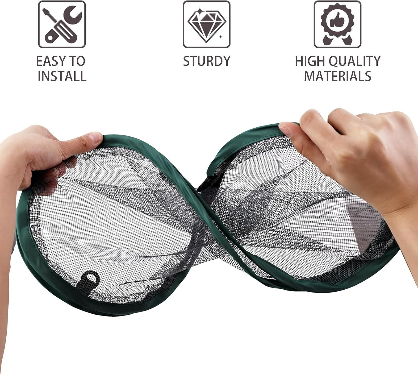 2 Pack Hanging Bird Feeder Tray – Platform Bird Feeder with Glass Fiber Mesh for Outdoors, Bird Feeders for Outdoors Hanging, Easy to Hang & Clean for Garden Yard