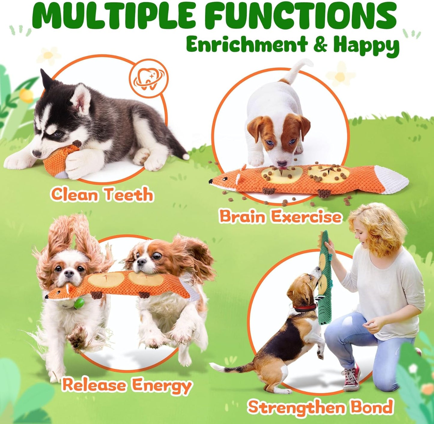 XIUGOAL Dog Toys for Aggressive Chewers, 2 Pack No Stuffing Interactiv