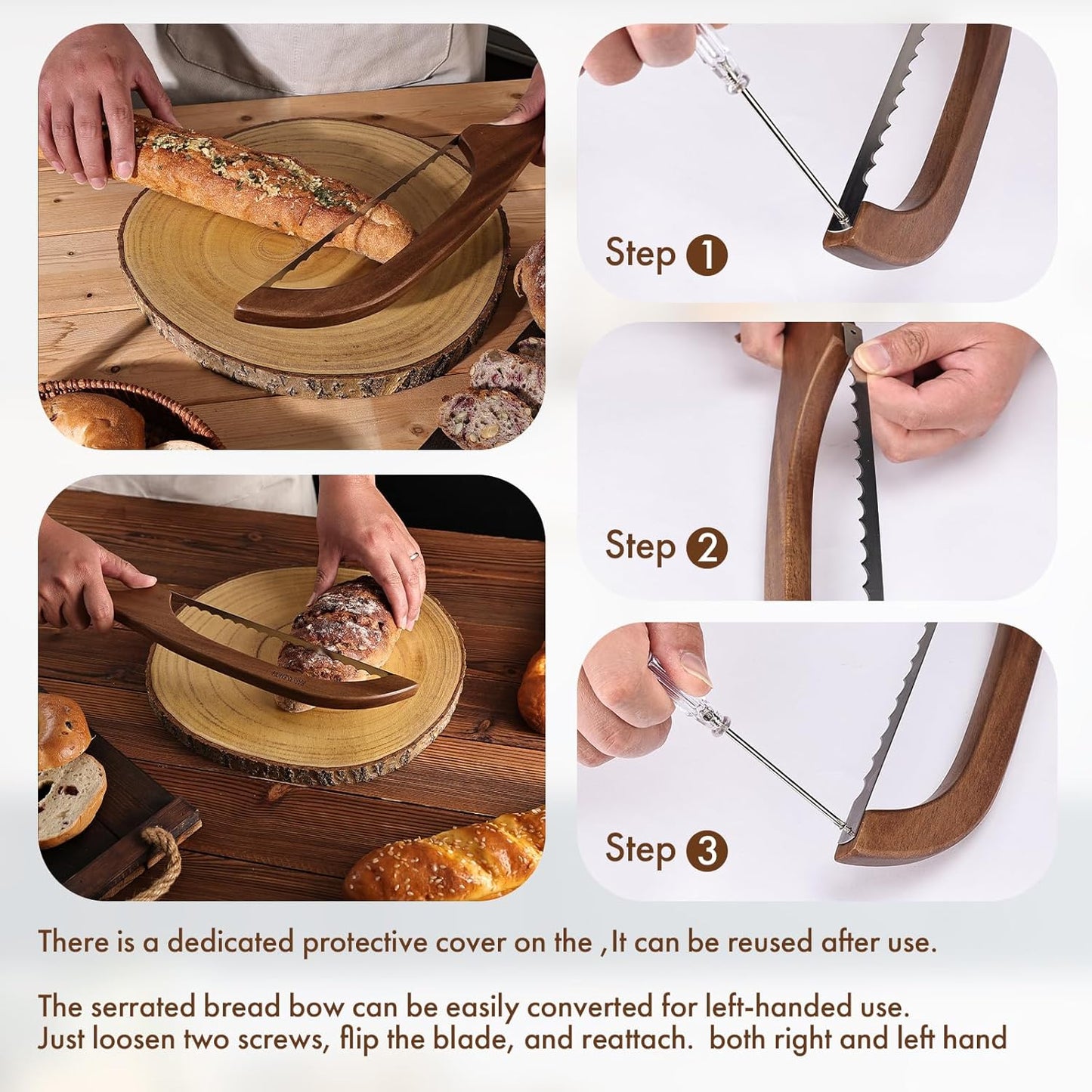 Bread Knife for Homemade Bread, Sourdough bread knife,Bread slicer for