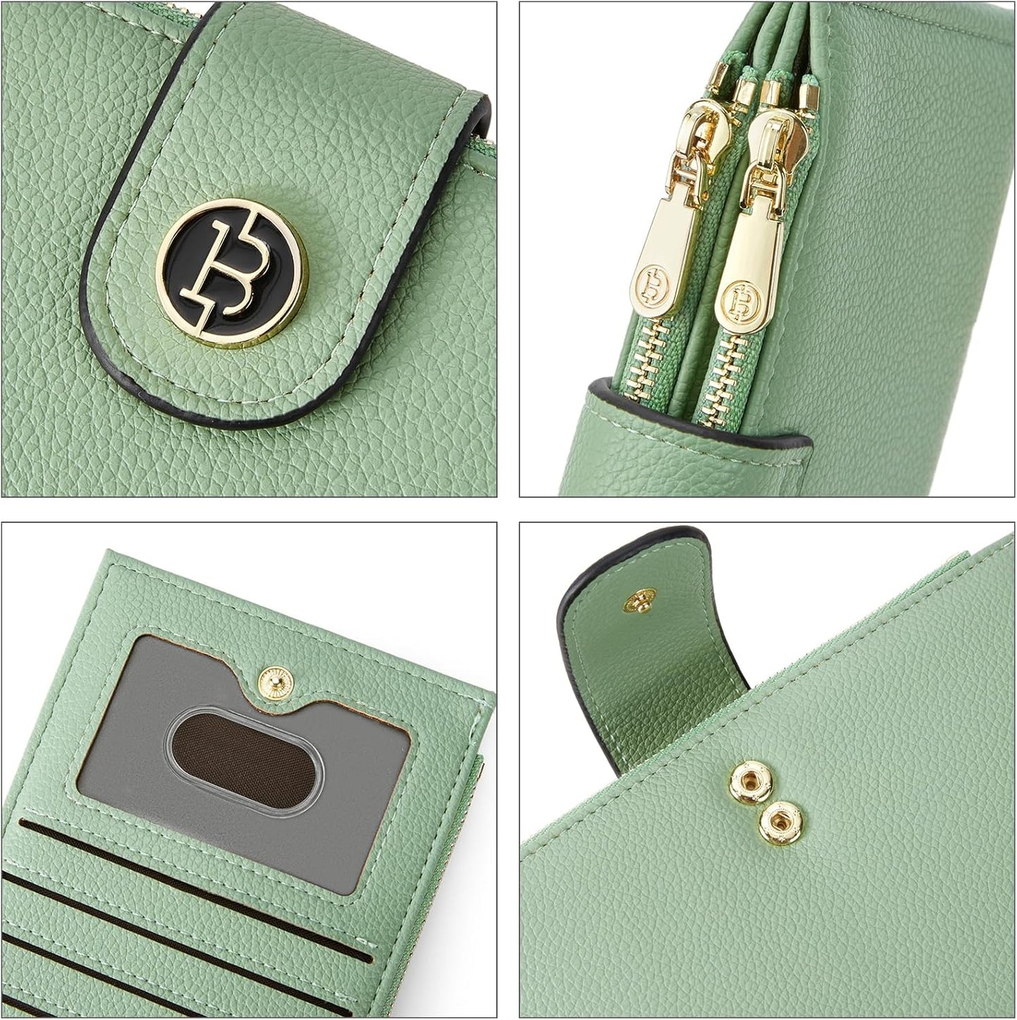BOSTANTEN Leather Wallets for Women Large RFID Blocking Slim Bifold Pu