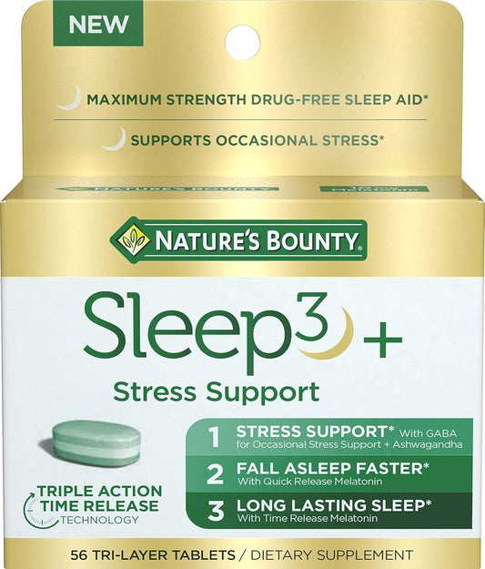 Nature's Bounty Stress Support Plus Melatonin, Sleep3 Maximum Strength