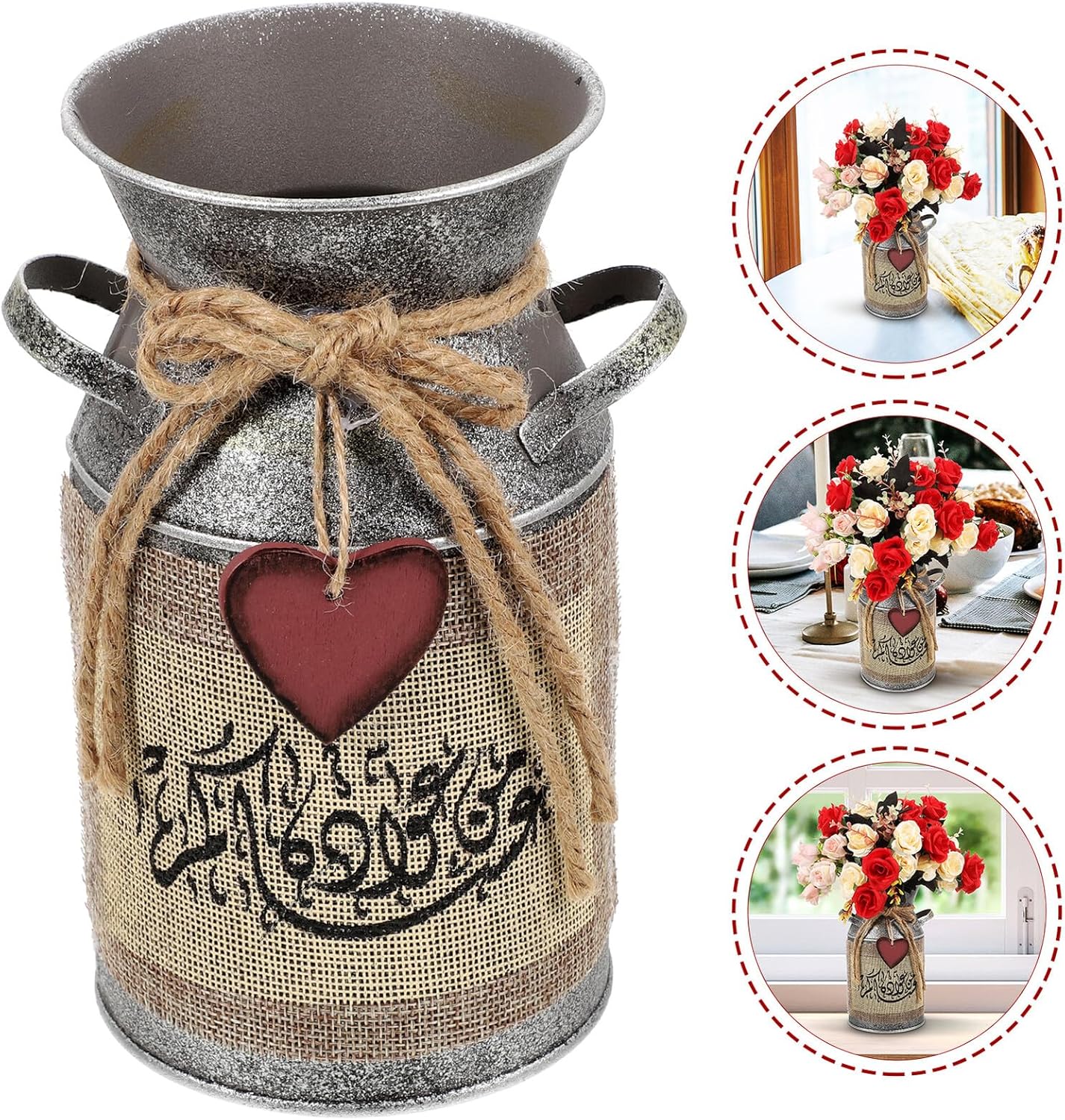 BESTOYARD Vintage Metal Flower Pot and Retro Iron Planter Silver with 