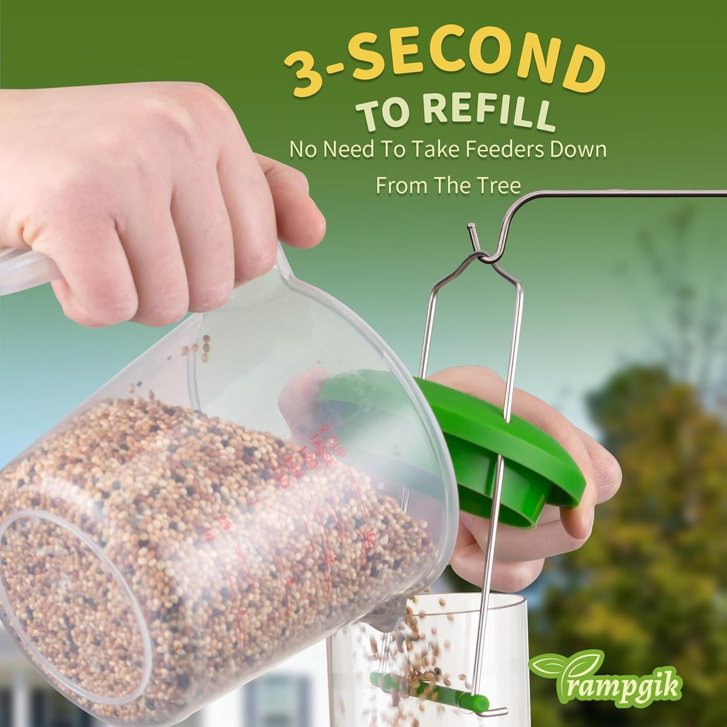 Bird Feeders for Outdoors Seed Catcher,6 Port Wild Bird Feeders with T