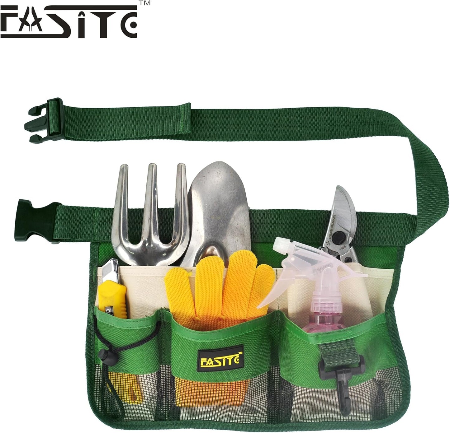FASITE Gardening Tool Waist Bag Belt, Waterproof Garden Tool Apron wit