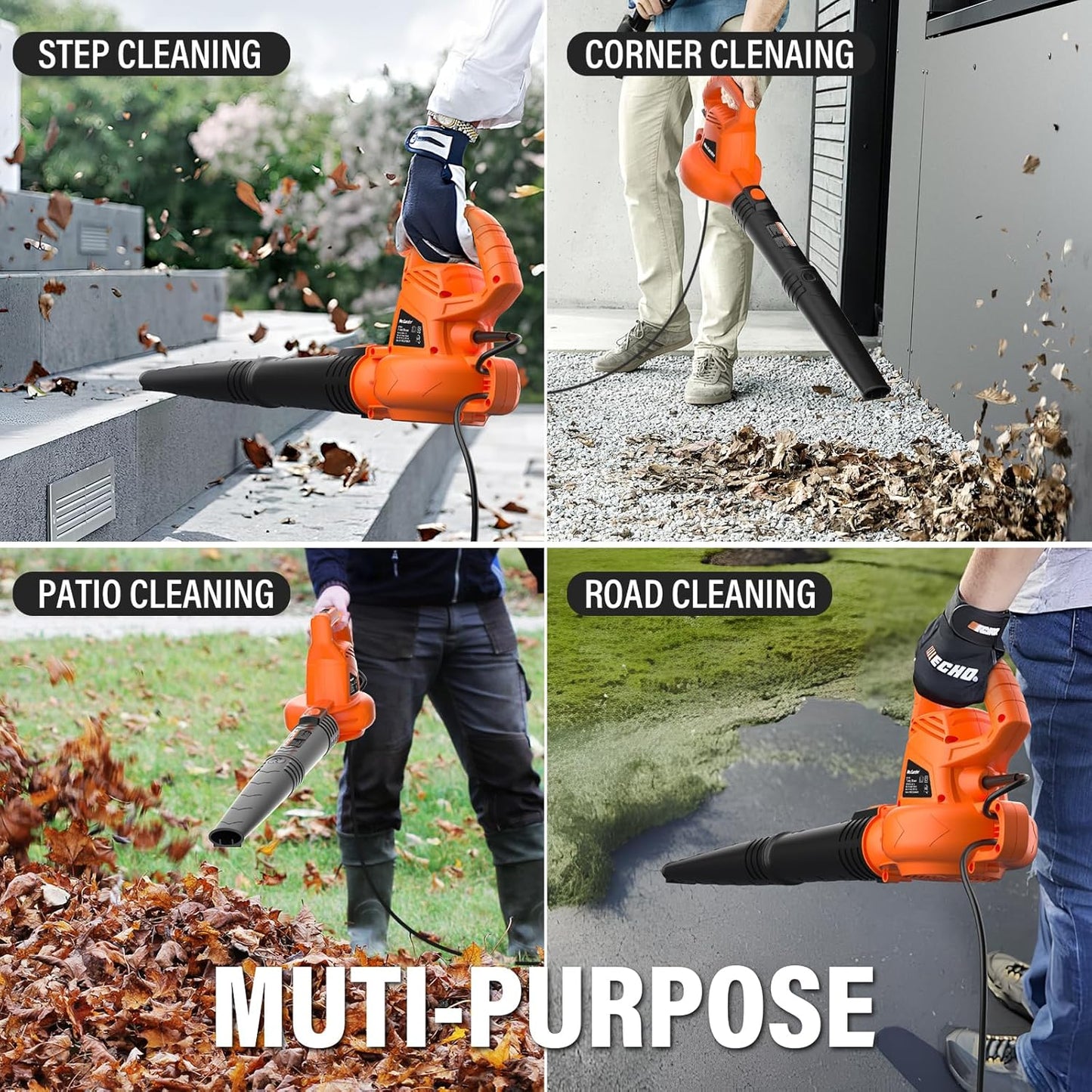 MAXLANDER Leaf Blower Corded, 7-AMP 350CFM/155MPH Electric Leaf Blower