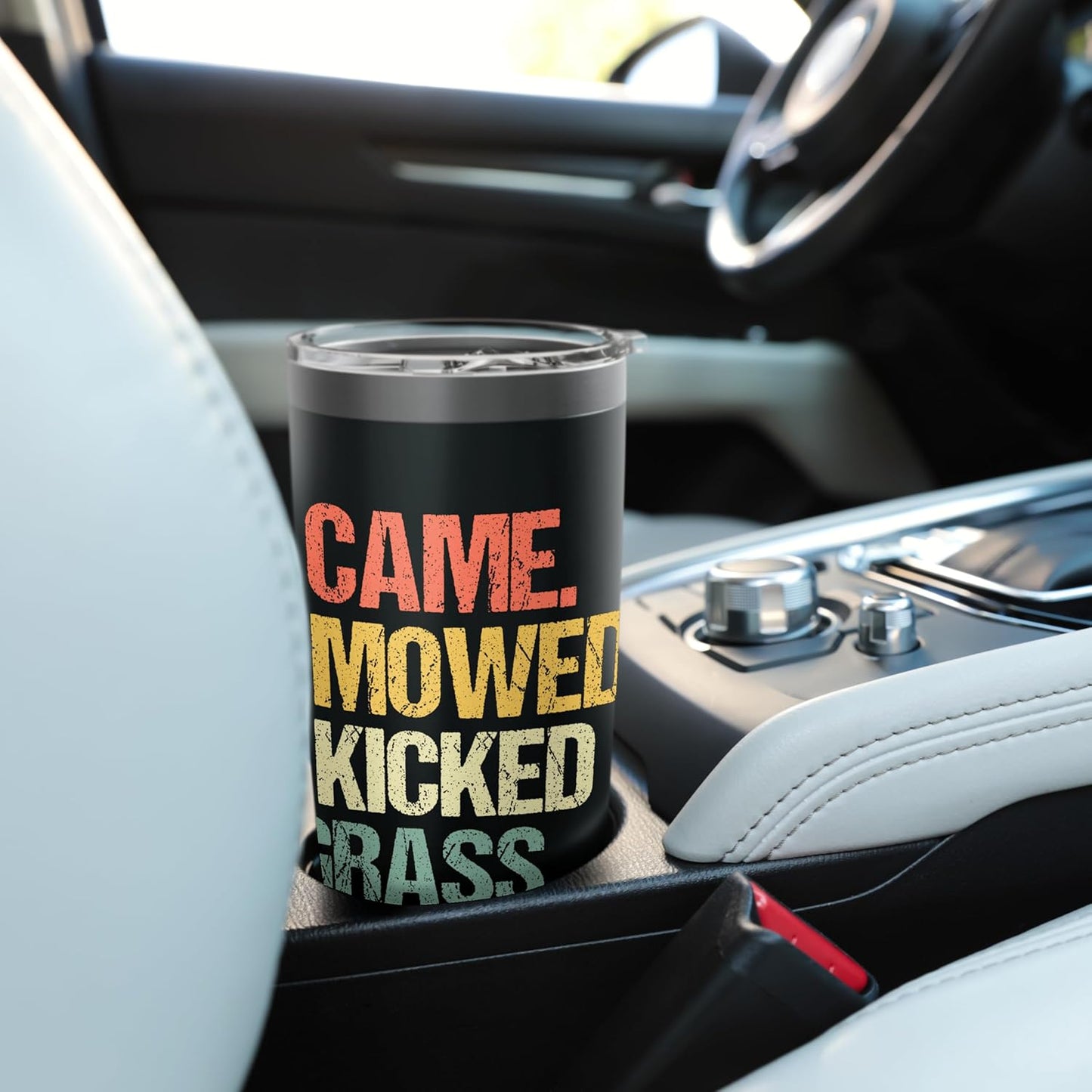 I Came I Mowed I Kicked Grass - Funny Landscaping Lawn Mower Stainless Steel Insulated Tumbler