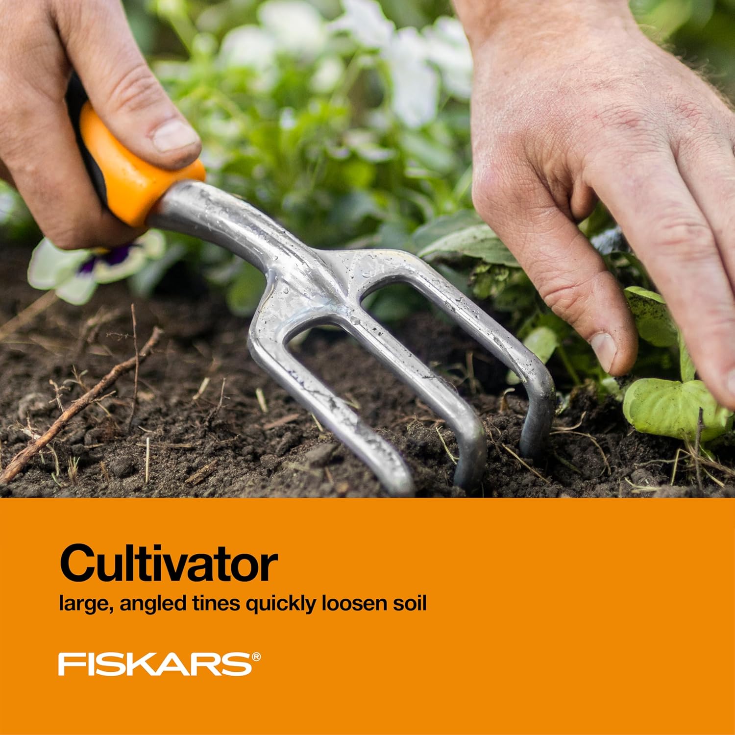 Fiskars 3-in-1 Garden Tool Set, Polished Cast-Aluminum Heads for Rust 