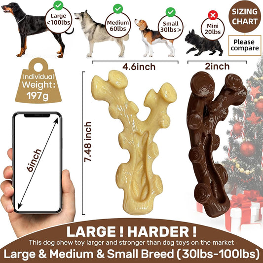 2 Pack Dog Chew Toys for Aggressive Chewers,Boredom and Stimulating Be