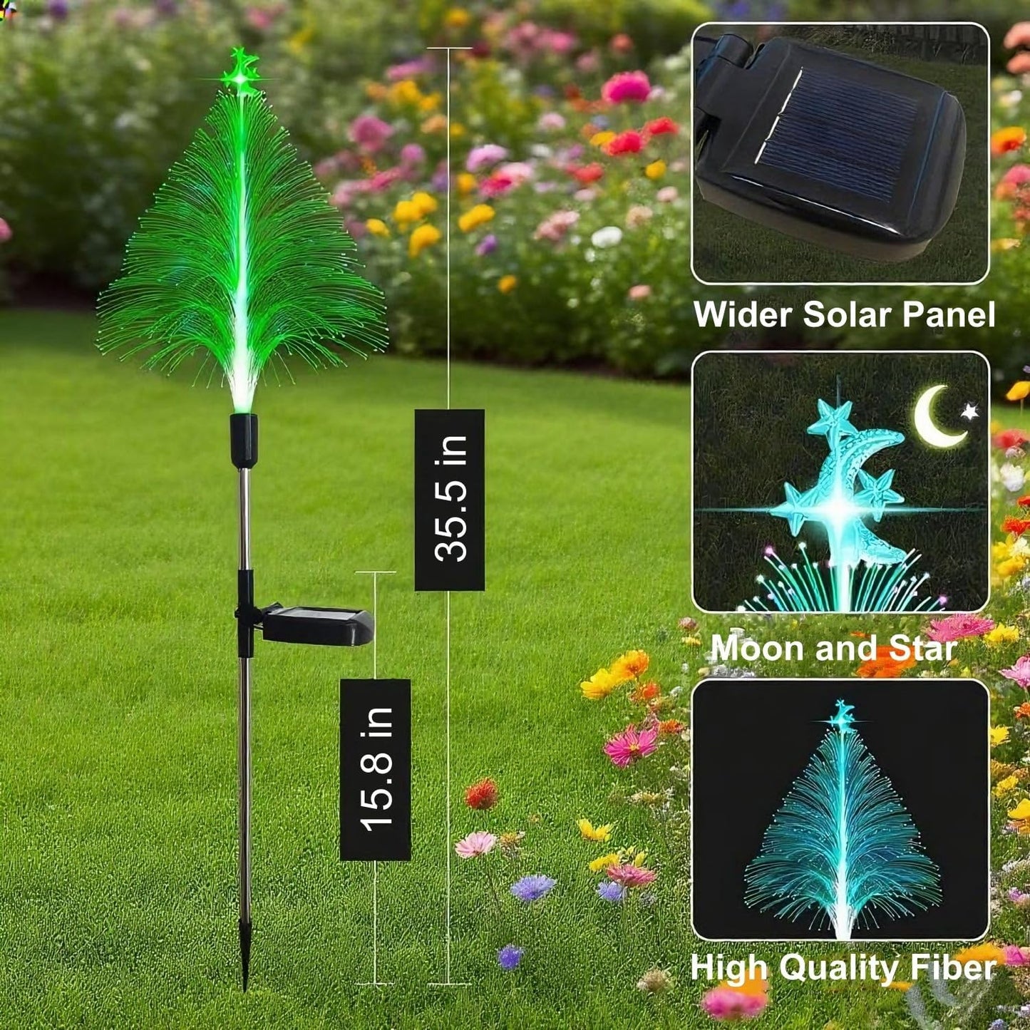 Outdoor Christmas Decorations Solar Christmas Tree Lights Waterproof Jellyfish Lights 2 Pack Solar Garden Lights Outdoor Lights Best Decor for Garden Yard Christmas Holiday Party