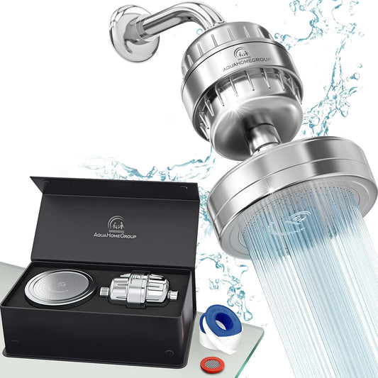 AquaHomeGroup Luxury Filtered Shower Head Set 20+3 Stage Shower Filter