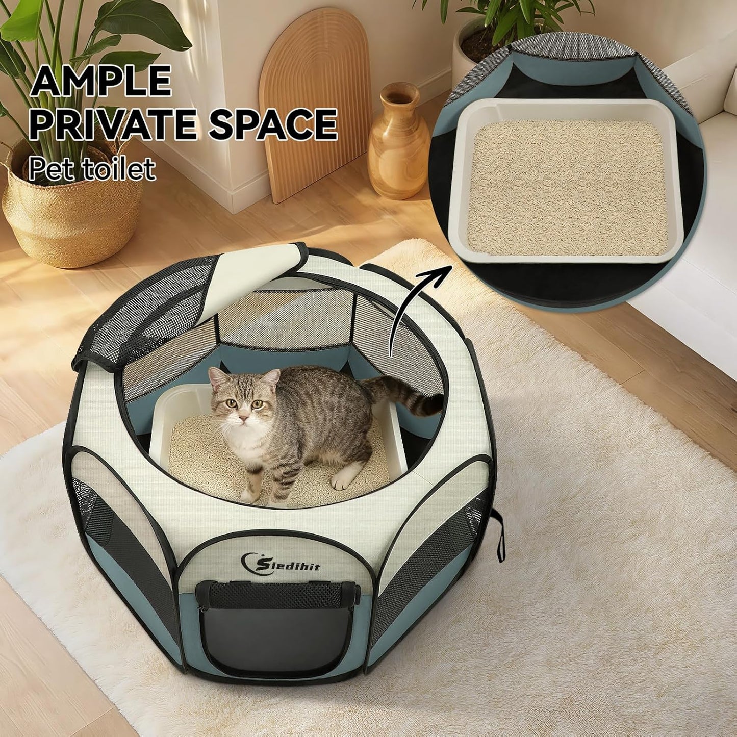 Dog Cat Playpen, Puppy Pet Playpen Indoor for Small Dog Crate Tent Cag