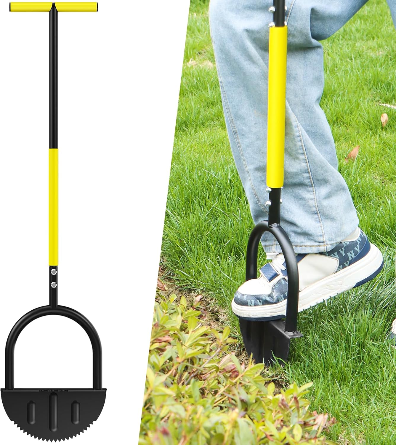 Houselife Half Moon Edger for Landscaping, 42" Manual Grass Edger Tool