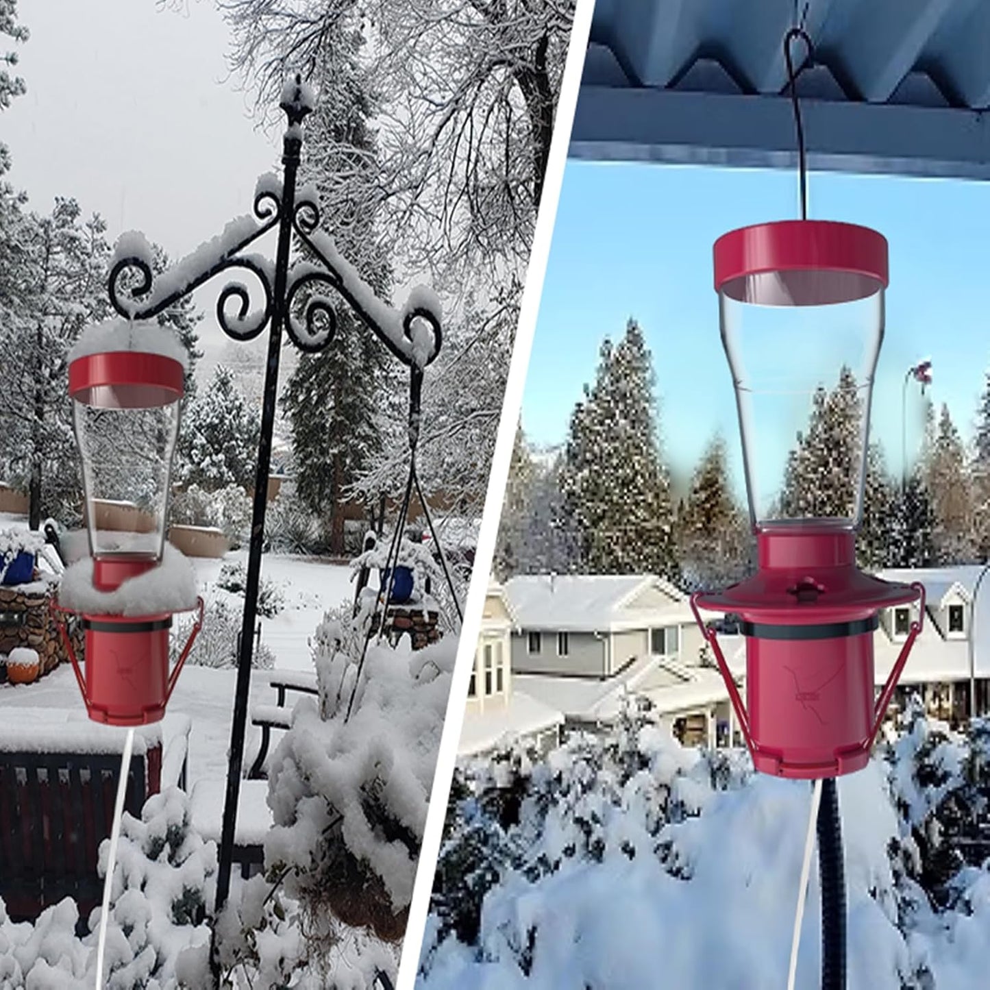 Hummingbird Feeder Heater Outdoors, Bird Feeder Hearth Warmer Attaches to Feeder Bottom, Hummingbird Nectar Warmer for Garden Patio Yard in Freezing Weather (Red)