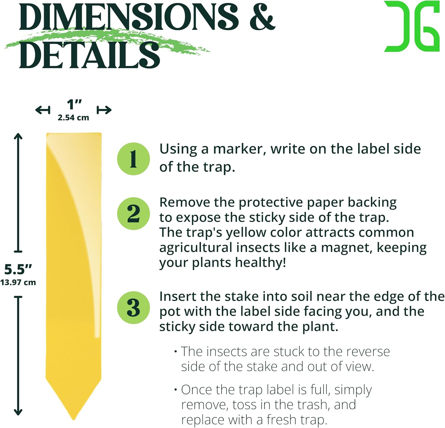 Catchmaster Dual Action Plant Labels 100 PK, Sticky Insect Trap Plant 