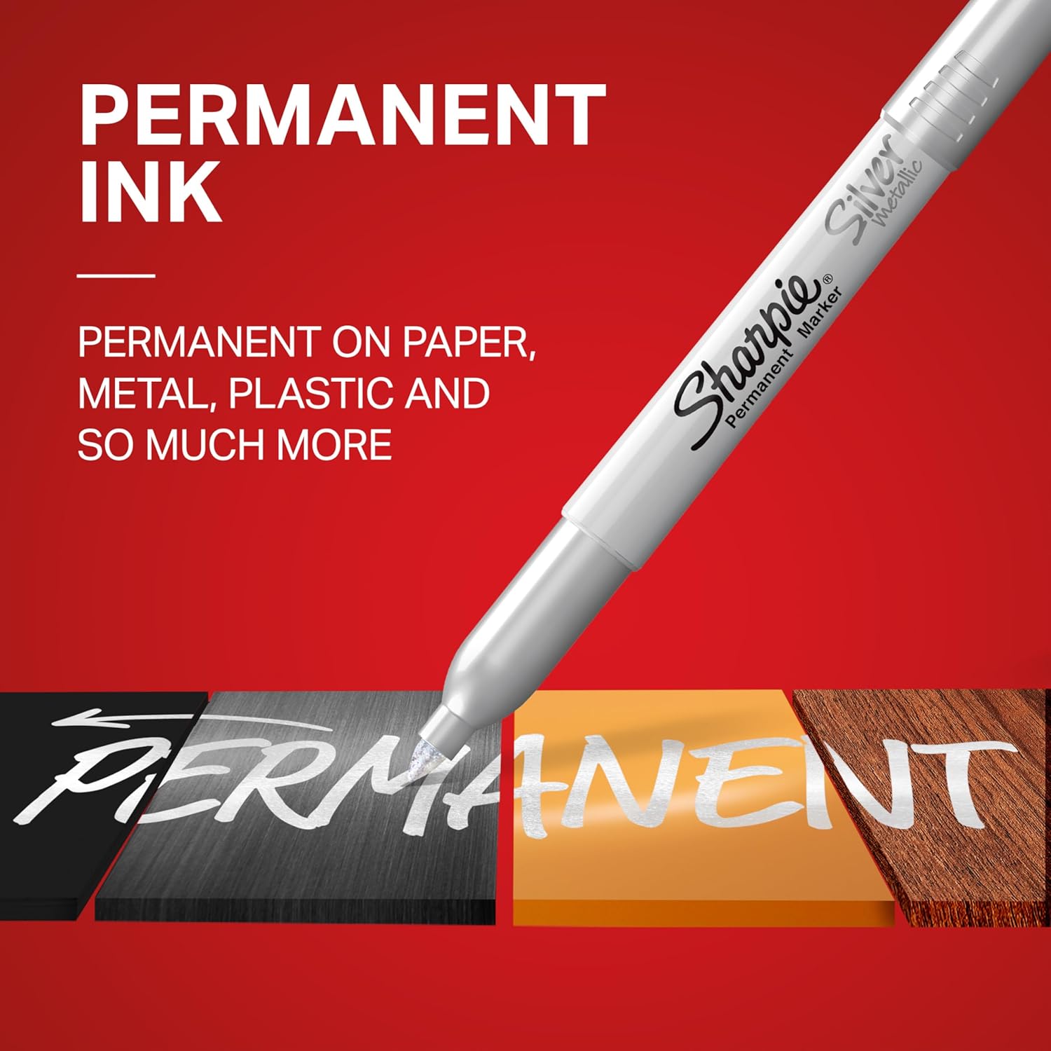 Sharpie Metallic Permanent Markers, Fine Point, Assorted Metallic, 6 C