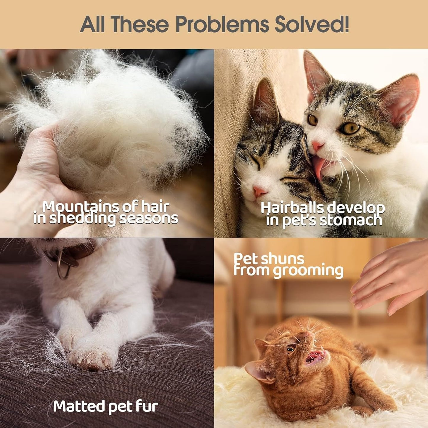 Upgrade Efficient Pet Hair Remover Gloves - Gentle Shedding Brushes fo