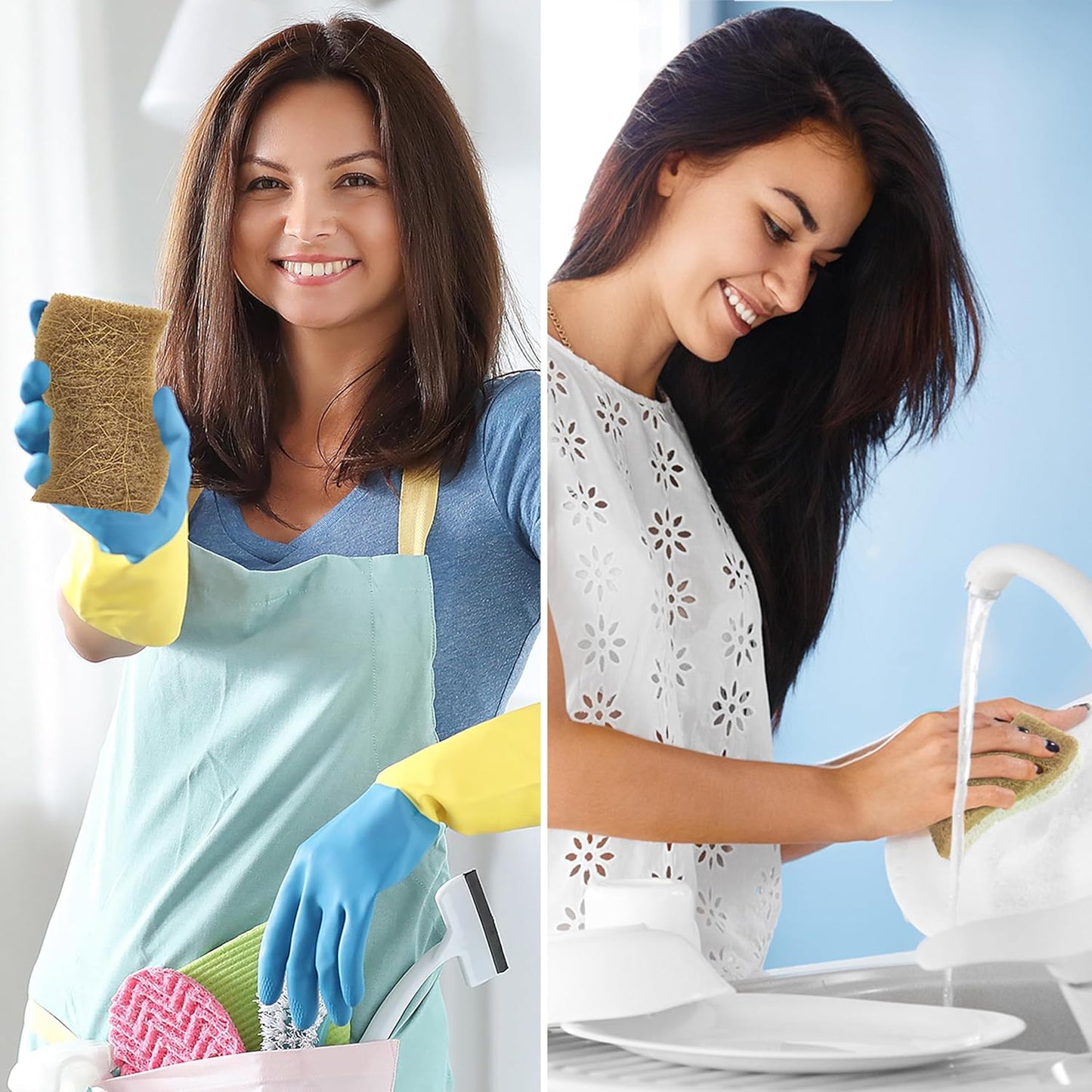 Biodegradable Natural Kitchen Sponge - Compostable Cellulose and Cocon