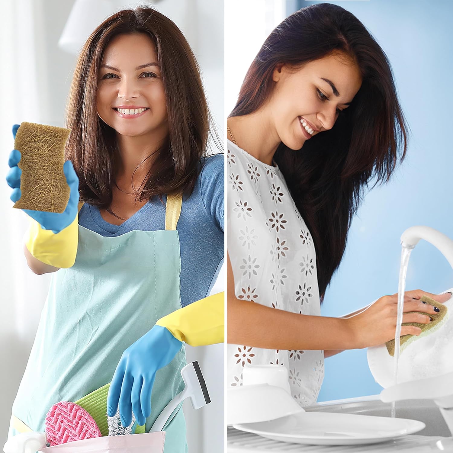 Biodegradable Natural Kitchen Sponge - Compostable Cellulose and Cocon