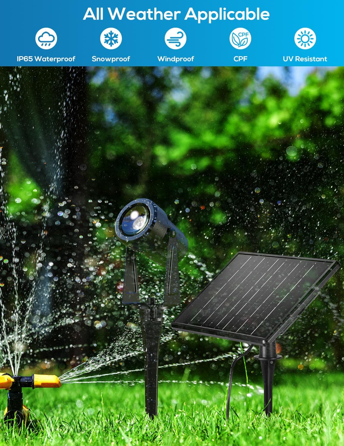 ZYAN Solar Landscape Spotlights, Separate Monocrystalline Panels & USB