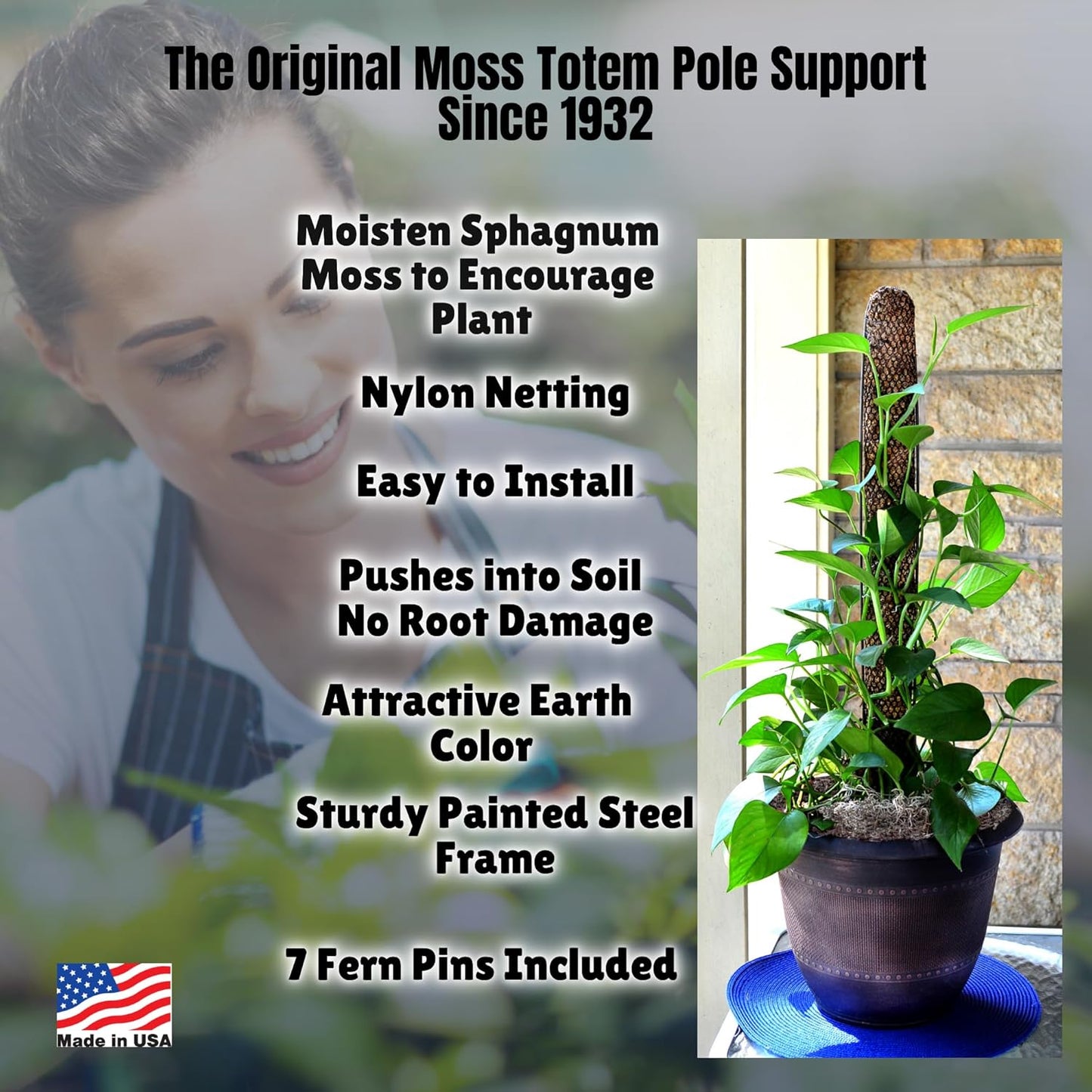 Mosser Lee ML1010H Totem Pole Plant Support, 24",Brown