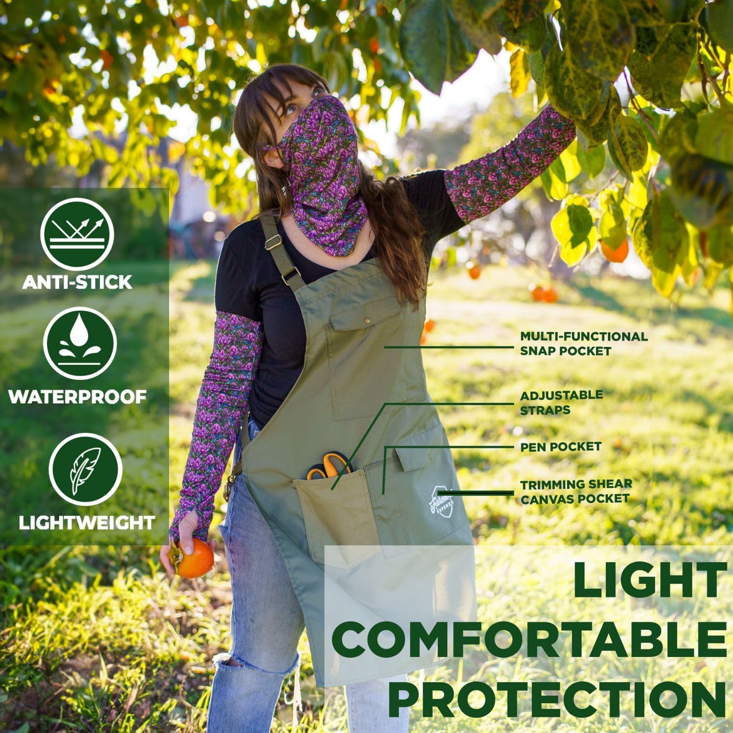 FARMER'S DEFENSE Lightweight Garden Apron with Canvas Pockets | Waterp