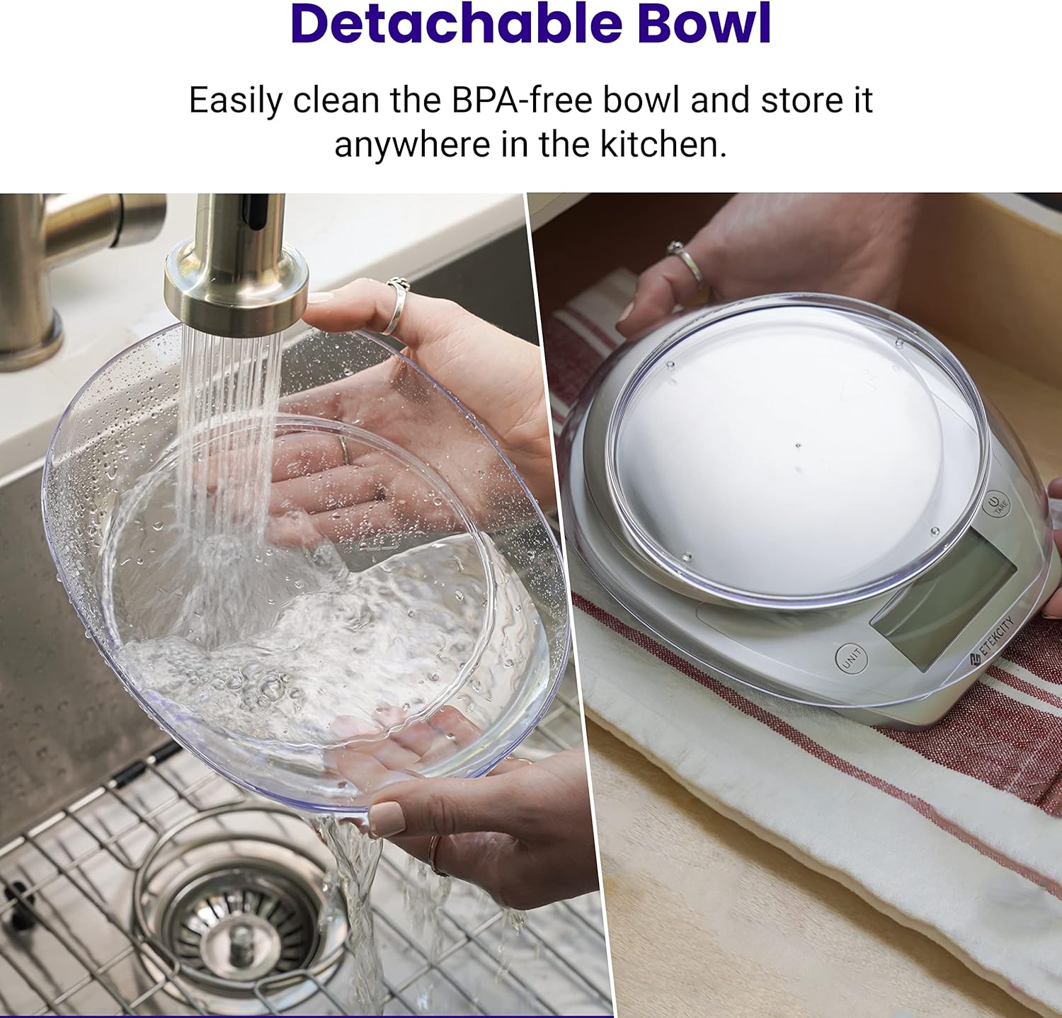 Etekcity 0.1g Food Kitchen Scale, Bowl, Digital Grams and Ounces for W