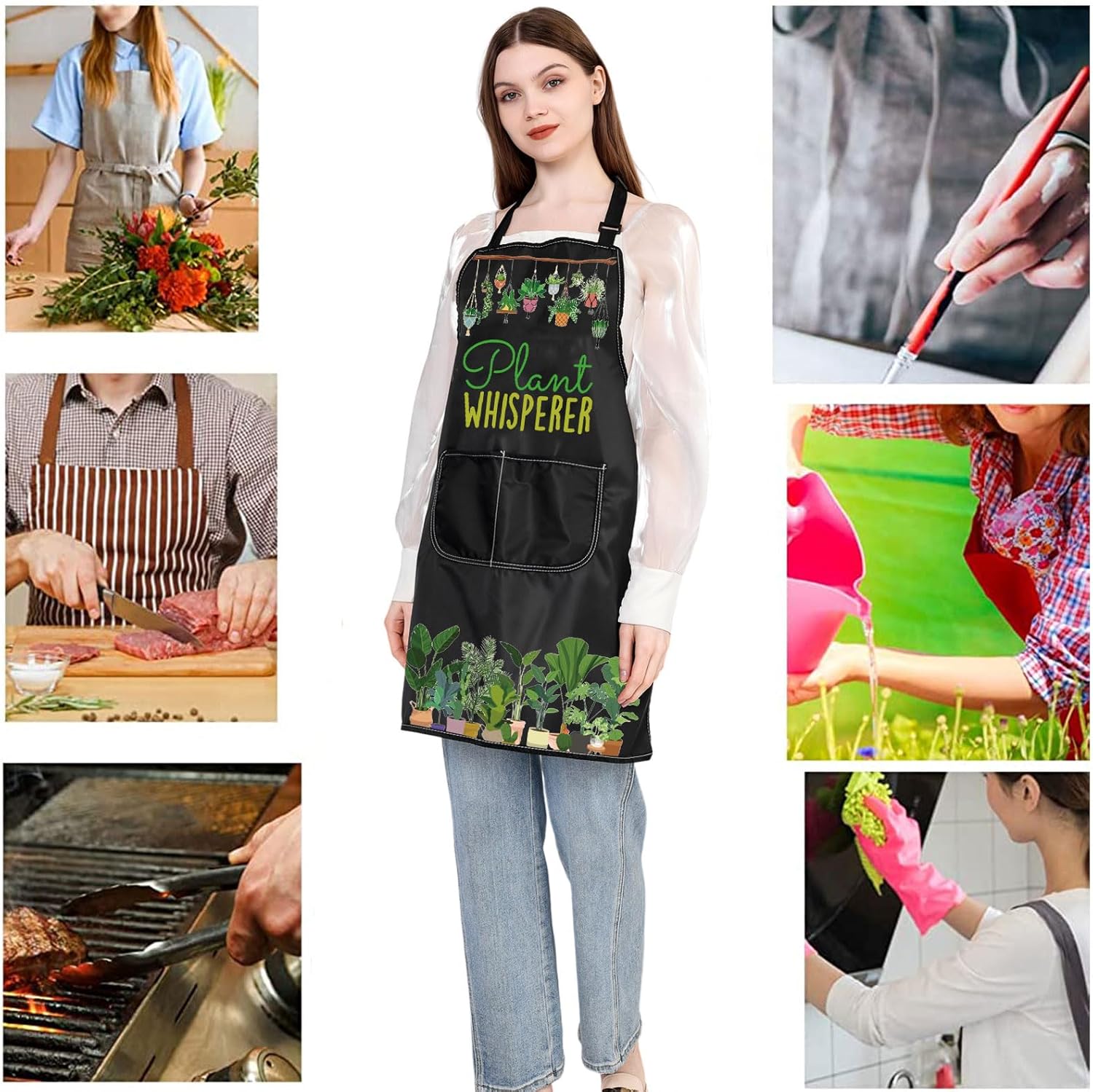 JXGZSO Gardening Apron for Gardener Plant Whisperer Funny Gardening Ap