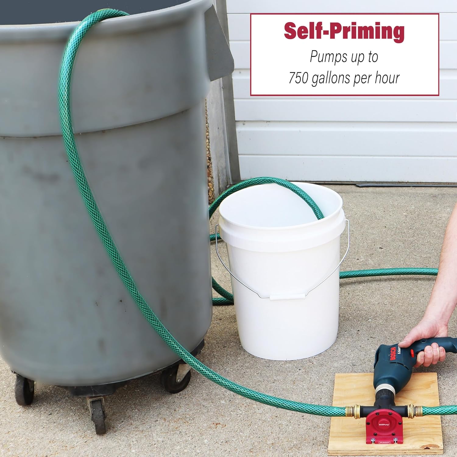 Milescraft 1314 DrillPump750 - Self Priming Water Pump Attachment for 