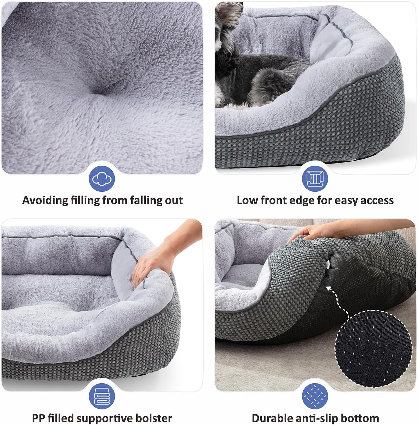 INVENHO Medium Dog Beds for Medium Dogs Washable, Rectangle Dog Bed Me