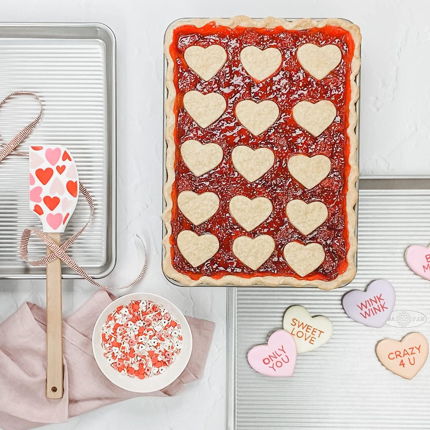 USA Pan Bakeware Half Sheet Pan, Set of 2 Baking Sheets, Aluminized St