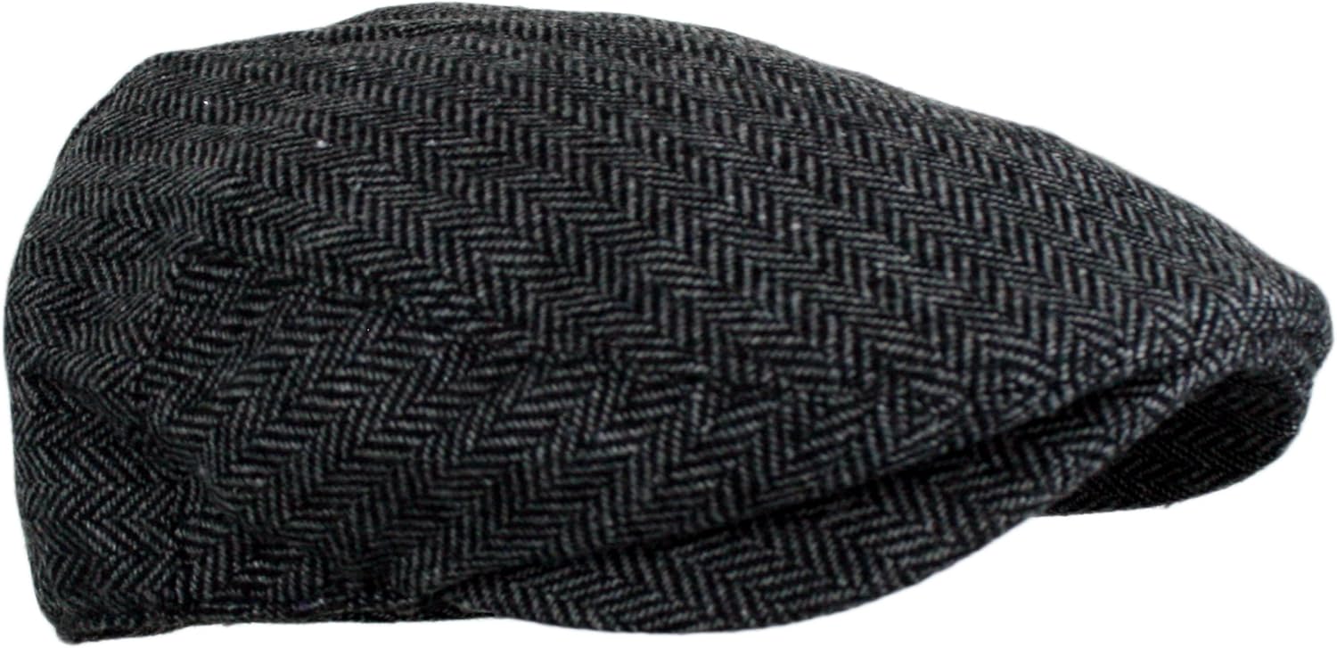 Wonderful Fashion Men's Classic Herringbone Tweed Wool Blend Newsboy I