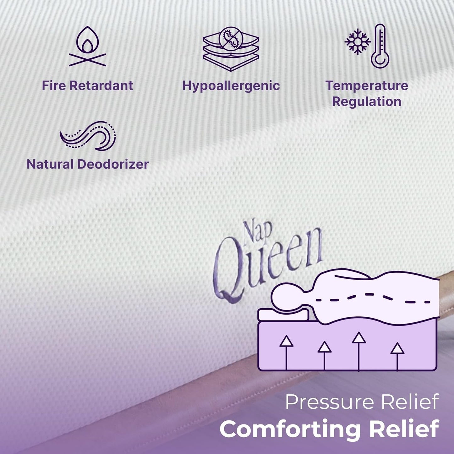 NapQueen 8 Inch Full Size Mattress, Bamboo Charcoal Memory Foam Mattress, Bed in a Box
