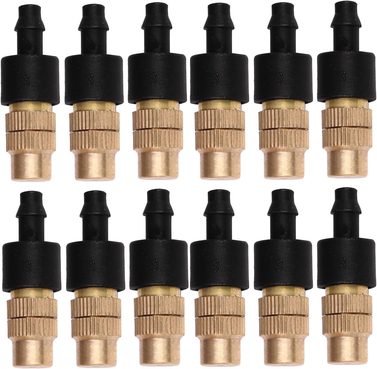 Mini Skater 12 set New copper adjustable spray nozzle spray atomization copper capillary effect take 47 factory Adjustable Irrigation Drippers Sprinklers Emitter Drip System on 1/4" Barb