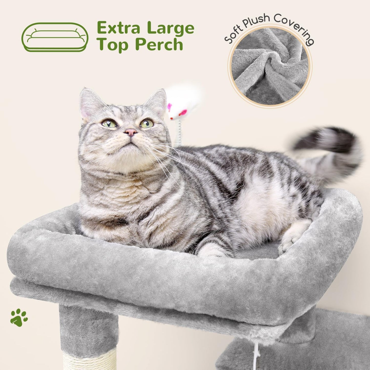 Globlazer Cat Tree Tower for Indoor Cats, 50-inch Adult Cat Tree House