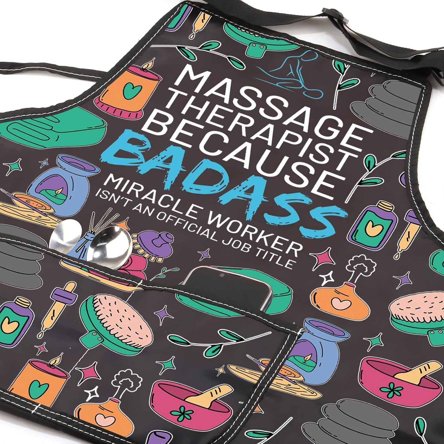 JXGZSO Massage Therapist Apron Massage Therapist Tools Apron LMT Gift Licensed Massage Therapist Apron